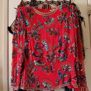 VINTAGE Couture Black Tie  Blouse